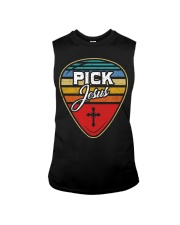 Retro Guitarist Guitar Pick Christian Sleeveless Tee tile