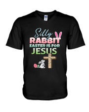 Rabbit Easter Is For Jesus Easter V-Neck T-Shirt tile