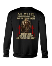red lived by a code templar knight Crewneck Sweatshirt thumbnail