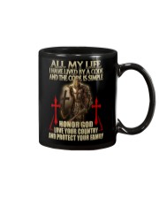 red lived by a code templar knight Mug thumbnail
