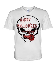 skill halloween V-Neck T-Shirt front