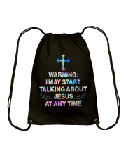 I may start talking about jesus at any time Drawstring Bag tile