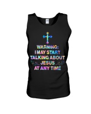 I may start talking about jesus at any time Unisex Tank tile