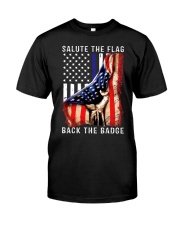Salute the flag back the badge Premium Fit Mens Tee tile