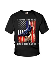 Salute the flag back the badge Youth T-Shirt tile