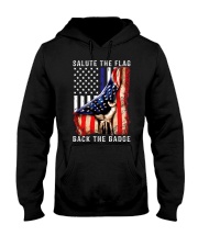 Salute the flag back the badge Hooded Sweatshirt tile