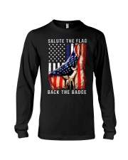 Salute the flag back the badge Long Sleeve Tee tile