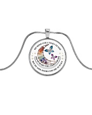 MY MIND STILL TALKS TO YOU Metallic Circle Necklace front