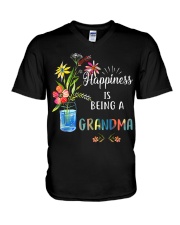Happiness is being a Grandma V-Neck T-Shirt tile