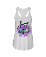 Jesus take the wheel Ladies Flowy Tank tile