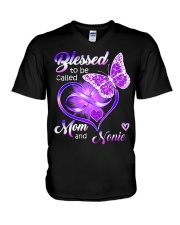 Blessed To Be Called Mom and Nonie V-Neck T-Shirt tile