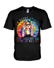 I'm Blunt Because God Rolled Me That Way V-Neck T-Shirt tile