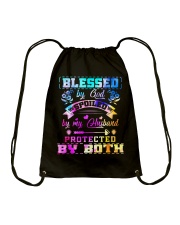 Blessed by god spoiled by my husband Drawstring Bag tile