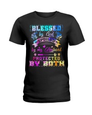 Blessed by god spoiled by my husband Ladies T-Shirt tile