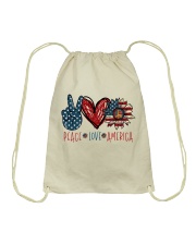 PEACE LOVE AMERICAN Drawstring Bag tile