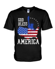 GOD BLESS AMERICA V-Neck T-Shirt tile