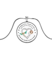 MY MIND STILL TALKS TO YOU Metallic Circle Necklace front