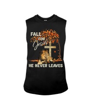 Fall For Jesus He Never Leaves Sleeveless Tee tile