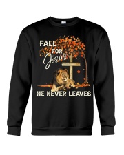 Fall For Jesus He Never Leaves Crewneck Sweatshirt tile