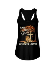 Fall For Jesus He Never Leaves Ladies Flowy Tank tile