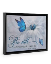 Be Still and Know That I Am God Floating Framed Canvas Prints Black tile