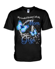 My Greatest Blessings Call Me Mom and Gigi V-Neck T-Shirt tile
