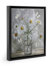 INHALE EXHALE Floating Framed Canvas Prints Black tile