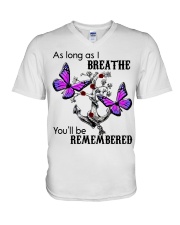 As long as i breathe you'll be remembered V-Neck T-Shirt tile