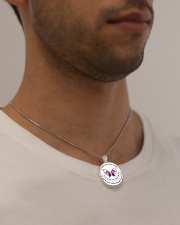 MY MIND STILL TALKS TO YOU Metallic Circle Necklace aos-necklace-circle-metallic-lifestyle-2