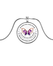 MY MIND STILL TALKS TO YOU Metallic Circle Necklace front
