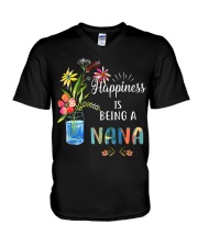 Happiness is being a Nana V-Neck T-Shirt tile