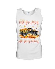 Fall for Jesus He never leaves Unisex Tank tile