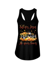 Fall for Jesus He never leaves Ladies Flowy Tank tile