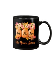 Fall For Jesus He Never Leaves Mug tile