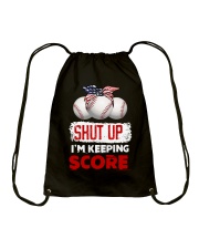Shut Up I'm Keeping Score Baseball Mom Shirt SUR Drawstring Bag tile