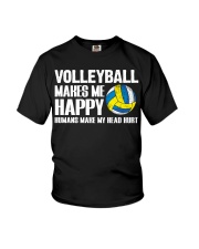 Volleyball Makes Me Happy Youth T-Shirt tile