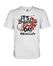 It's A Baseball Kinda Day - Mimilife Shirt SUR V-Neck T-Shirt tile