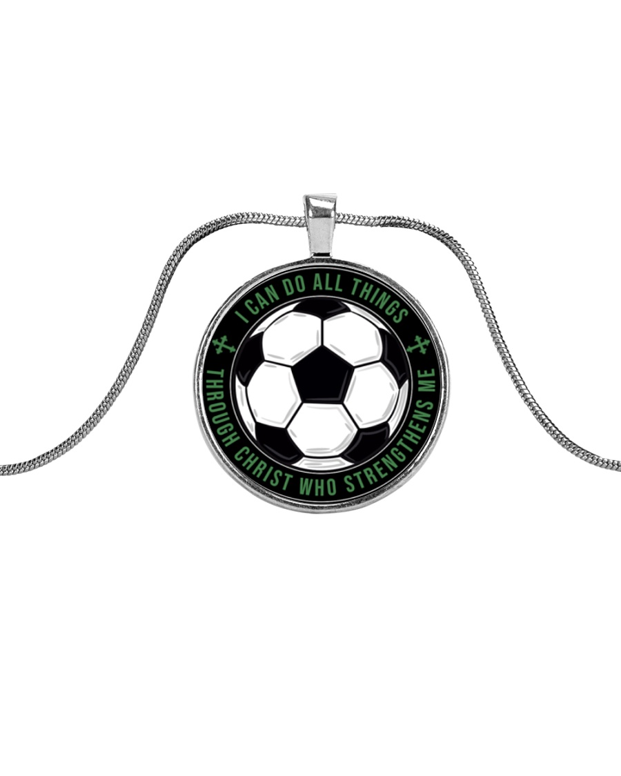 I Can Do All Things Soccer Nhg07 Metallic Circle Necklace