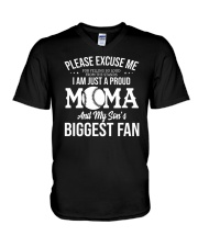 I Am Just A Proud Moma And My Son's Biggest Fan Shirt SUR V-Neck T-Shirt tile