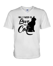 All I Need Is Love And A Cat Shirt SUR V-Neck T-Shirt tile