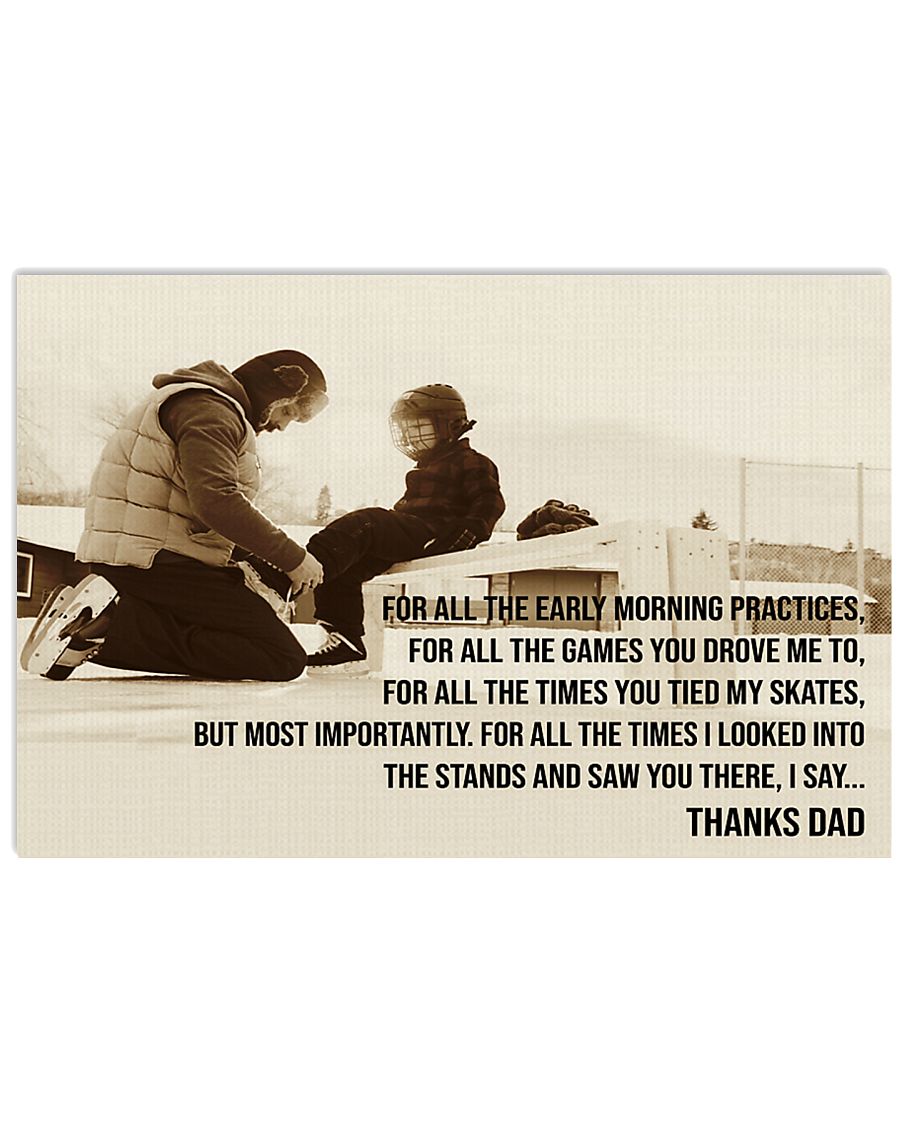 Thanks Dad Hockey 17x11 Poster