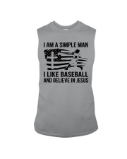 I Am A Simple Man I Like Baseball And Believe In Jesus Shirt Ver2 Sleeveless Tee tile