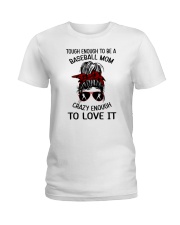 Touch Enough To Be A Baseball Mom Shirt Ladies T-Shirt tile