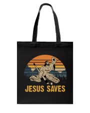 Jesus Saves Hockey Shirt Tote Bag tile