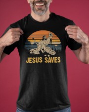 Jesus Saves Hockey Shirt Classic T-Shirt apparel-classic-tshirt-lifestyle-front-181