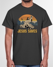 Jesus Saves Hockey Shirt Classic T-Shirt garment-tshirt-unisex-front-03