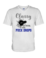 Classy Until The Puck Drops Shirt SUR V-Neck T-Shirt tile