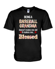Being A Baseball Grandma Makes Me Blessed Shirt SUR V-Neck T-Shirt tile
