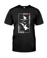 Arctic Freediving - Black Logos Front and Back Premium Fit Mens Tee front