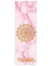 Custom elegant soft pink marble stone gold Yoga Mat 24x70 (vertical) front